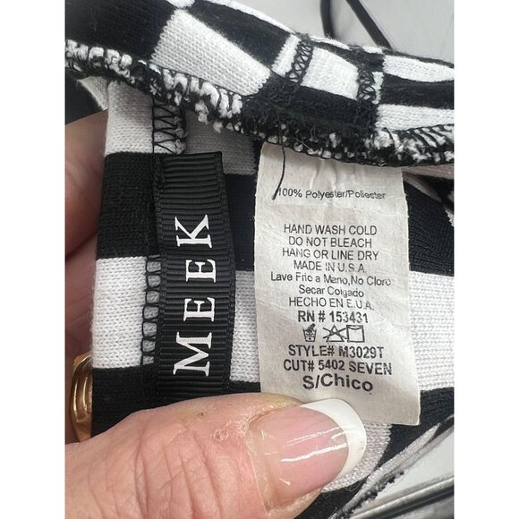 Checkered Black & White Buckle Front Crop Top & Mini Skirt Rave EDM 2 Piece Set - Picture 16 of 16